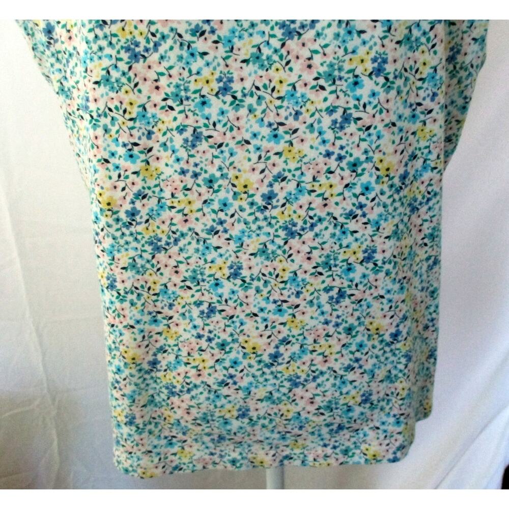 Croft & Barrow Women's Sleeveless Blue Floral Print Tank Shirt Size XL - Picture 7 of 9